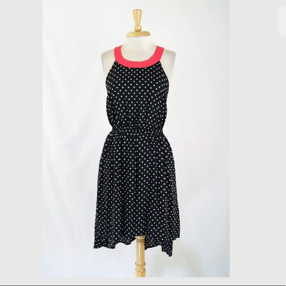 Anthropologie Lilka Lark Polka Dot Hi-Low Dress